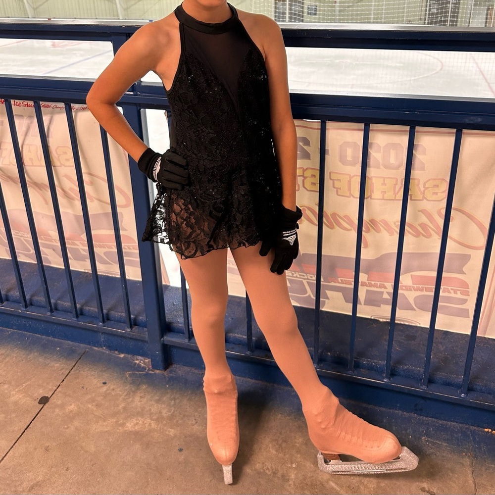 Black Lace Ice Skating/Dance Dress